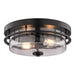Vaxcel - C0378 - Two Light Flush Mount - Grace - Matte Black