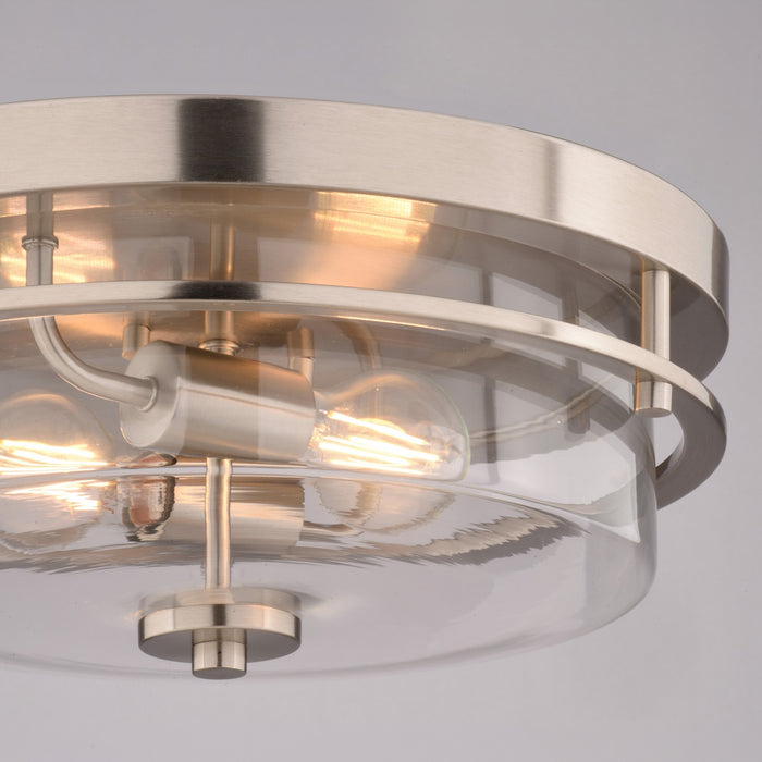 Vaxcel - C0379 - Two Light Flush Mount - Grace - Satin Nickel