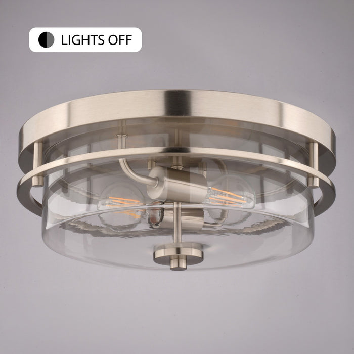 Vaxcel - C0379 - Two Light Flush Mount - Grace - Satin Nickel