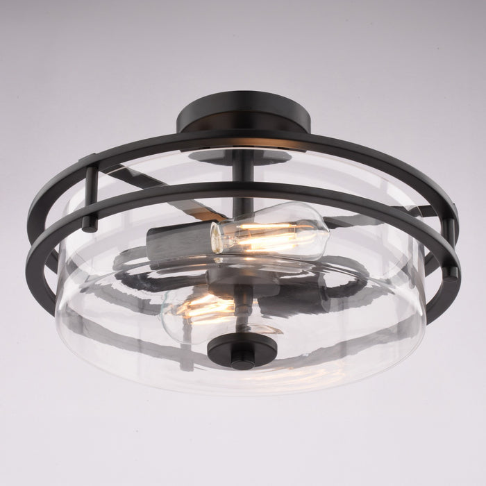Vaxcel - C0380 - Two Light Semi-Flush Mount - Grace - Matte Black