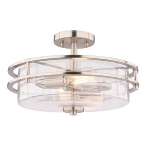 Vaxcel - C0381 - Two Light Semi-Flush Mount - Grace - Satin Nickel