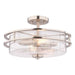 Vaxcel - C0381 - Two Light Semi-Flush Mount - Grace - Satin Nickel