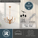 Vaxcel - H0324 - Five Light Chandelier - Fern Ridge - Heritage Gold