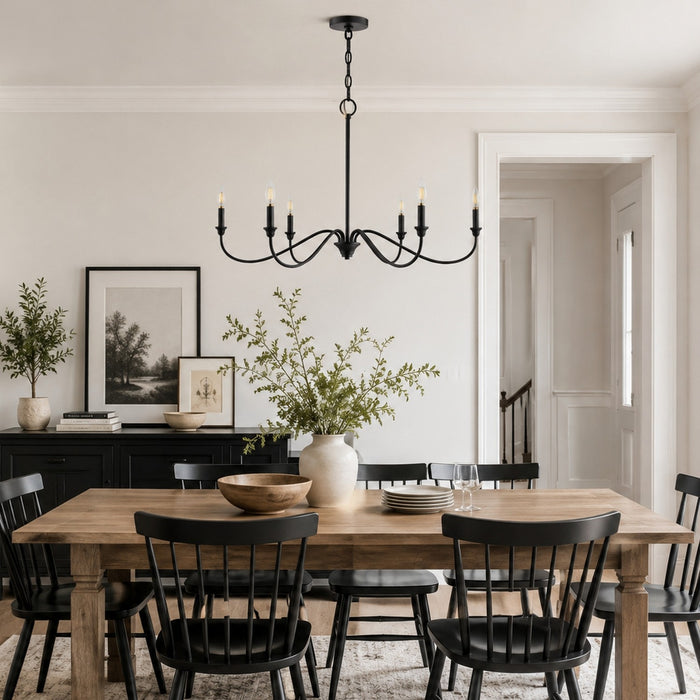 Vaxcel - H0320 - Six Light Chandelier - Annabelle - Matte Black