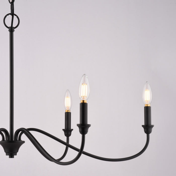 Vaxcel - H0320 - Six Light Chandelier - Annabelle - Matte Black