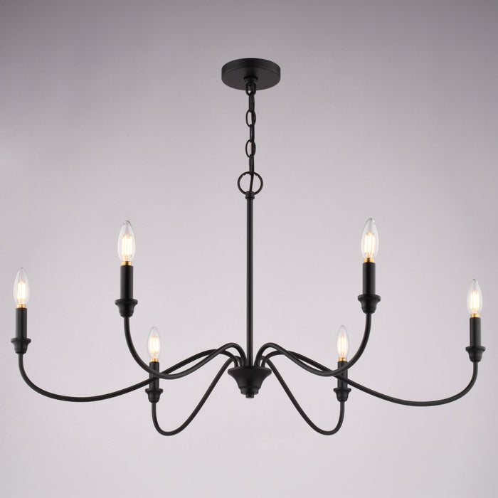 Vaxcel - H0320 - Six Light Chandelier - Annabelle - Matte Black