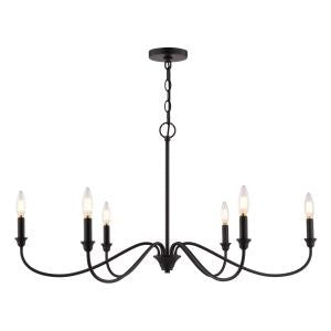 Vaxcel - H0320 - Six Light Chandelier - Annabelle - Matte Black