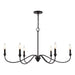 Vaxcel - H0320 - Six Light Chandelier - Annabelle - Matte Black