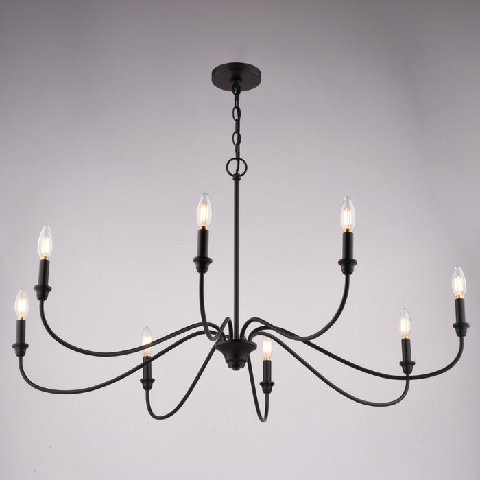 Vaxcel - H0321 - Eight Light Chandelier - Annabelle - Matte Black