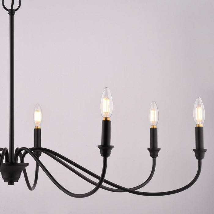 Vaxcel - H0321 - Eight Light Chandelier - Annabelle - Matte Black