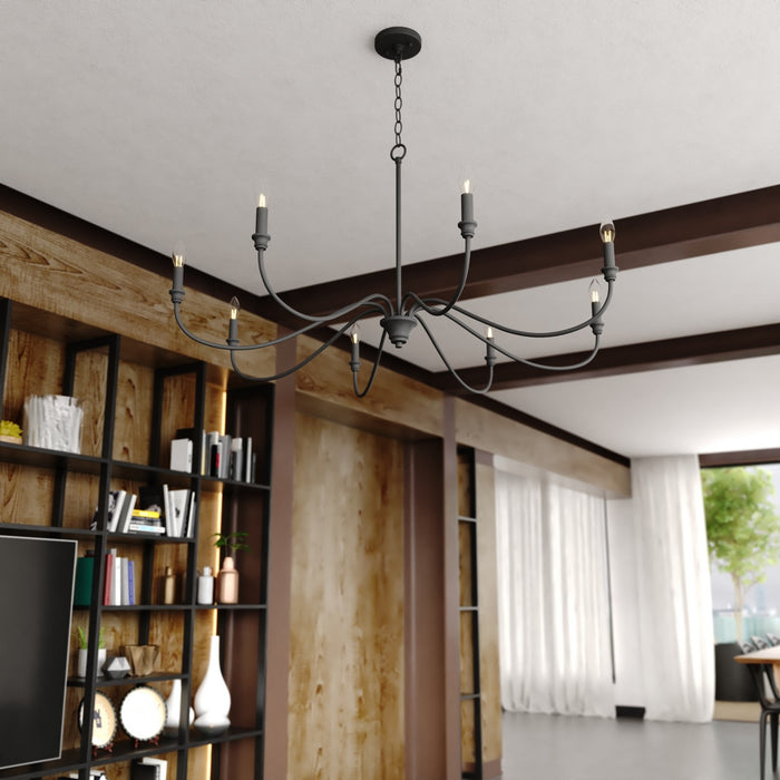 Vaxcel - H0321 - Eight Light Chandelier - Annabelle - Matte Black