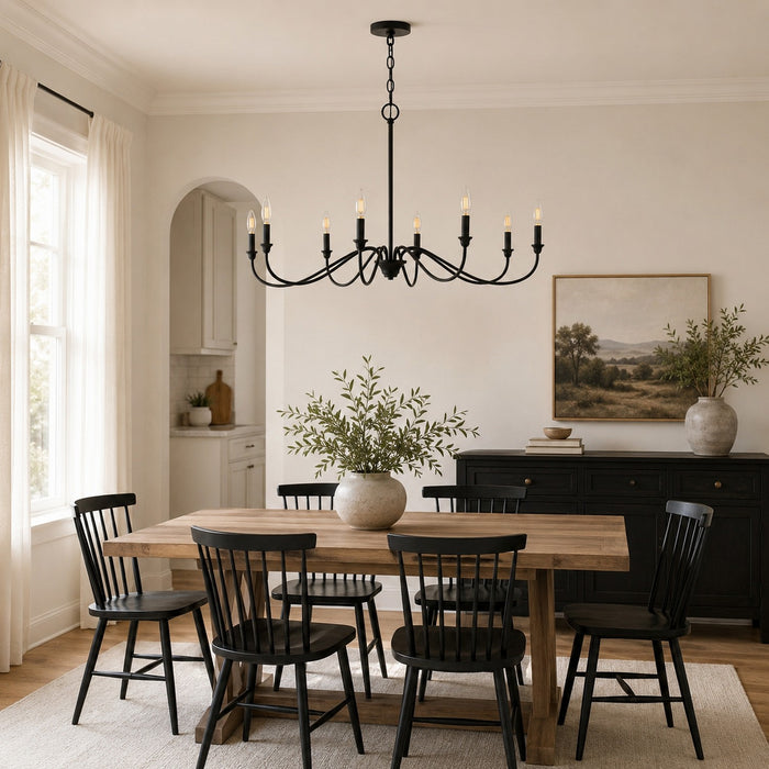 Vaxcel - H0321 - Eight Light Chandelier - Annabelle - Matte Black