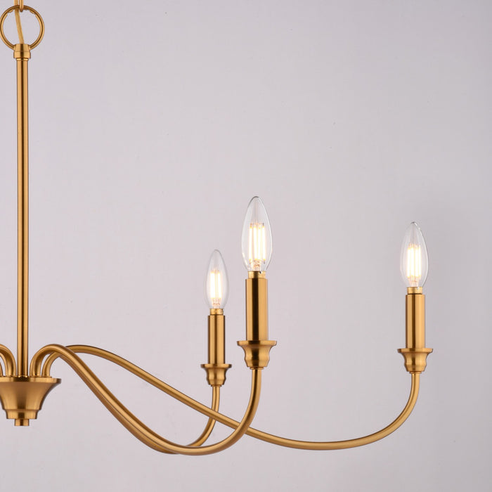 Vaxcel - H0322 - Six Light Chandelier - Annabelle - Muted Brass