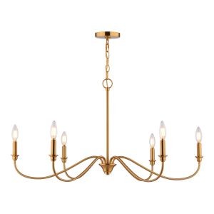 Vaxcel - H0322 - Six Light Chandelier - Annabelle - Muted Brass