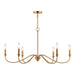 Vaxcel - H0322 - Six Light Chandelier - Annabelle - Muted Brass