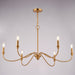 Vaxcel - H0322 - Six Light Chandelier - Annabelle - Muted Brass