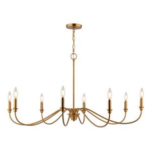 Vaxcel - H0323 - Eight Light Chandelier - Annabelle - Muted Brass