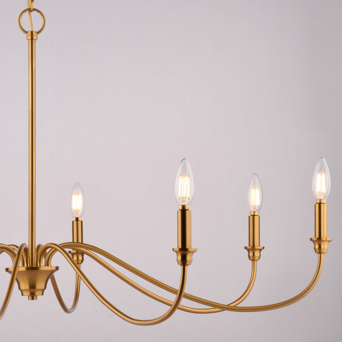 Vaxcel - H0323 - Eight Light Chandelier - Annabelle - Muted Brass