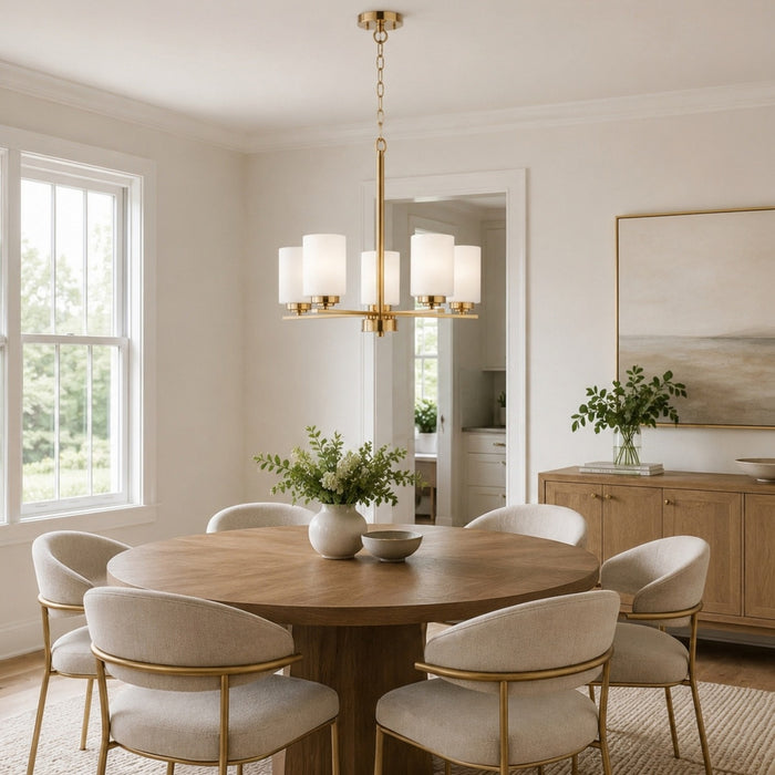Vaxcel - H0325 - Five Light Chandelier - Park Ridge - Champagne Gold