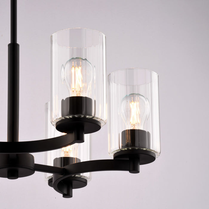 Vaxcel - H0326 - Six Light Chandelier - Maple Valley - Matte Black