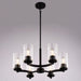 Vaxcel - H0326 - Six Light Chandelier - Maple Valley - Matte Black