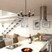 Vaxcel - H0326 - Six Light Chandelier - Maple Valley - Matte Black