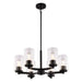 Vaxcel - H0326 - Six Light Chandelier - Maple Valley - Matte Black