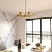 Vaxcel - H0327 - Six Light Chandelier - Maple Valley - Champagne Gold
