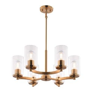 Vaxcel - H0327 - Six Light Chandelier - Maple Valley - Champagne Gold