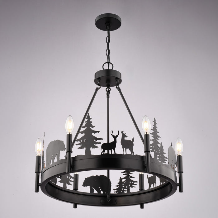 Vaxcel - H0329 - Six Light Chandelier - Acadia - Bronze
