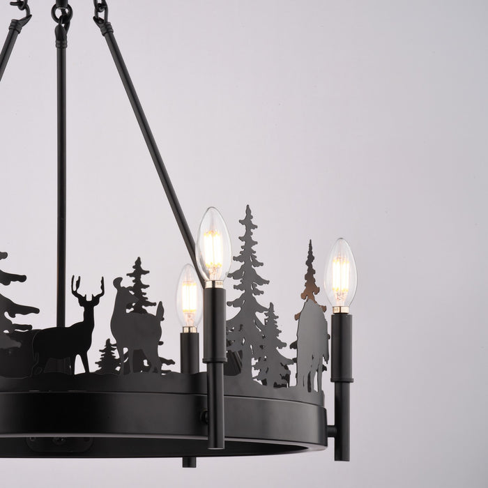 Vaxcel - H0329 - Six Light Chandelier - Acadia - Bronze