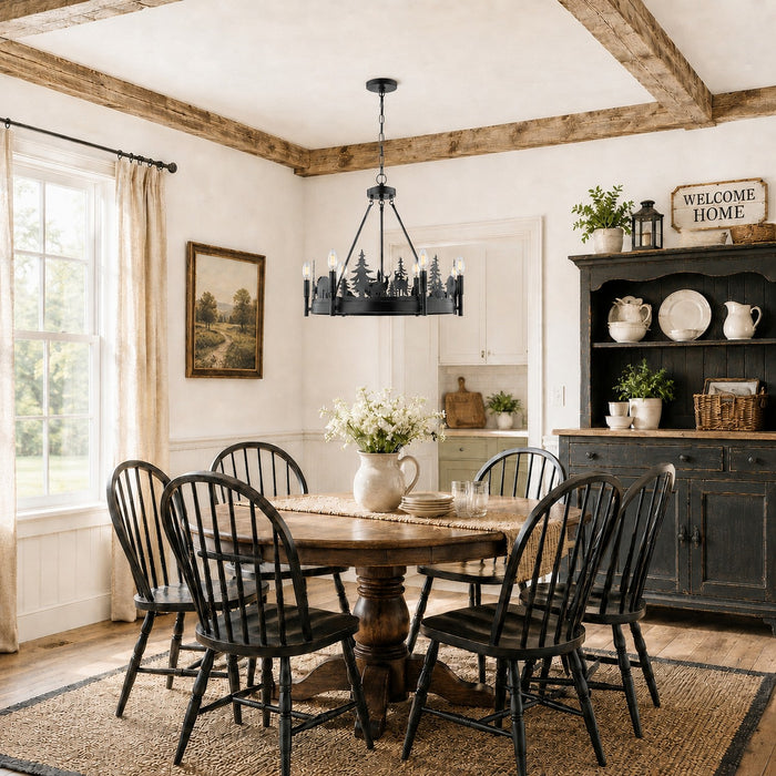 Vaxcel - H0329 - Six Light Chandelier - Acadia - Bronze