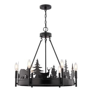 Vaxcel - H0329 - Six Light Chandelier - Acadia - Bronze