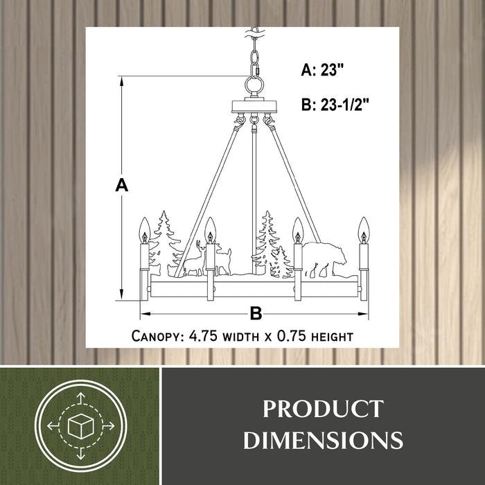 Vaxcel - H0329 - Six Light Chandelier - Acadia - Bronze