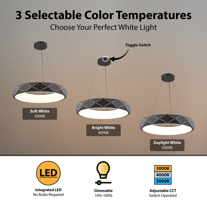 Vaxcel - H0330 - LED Chandelier - Carmen - Textured Black