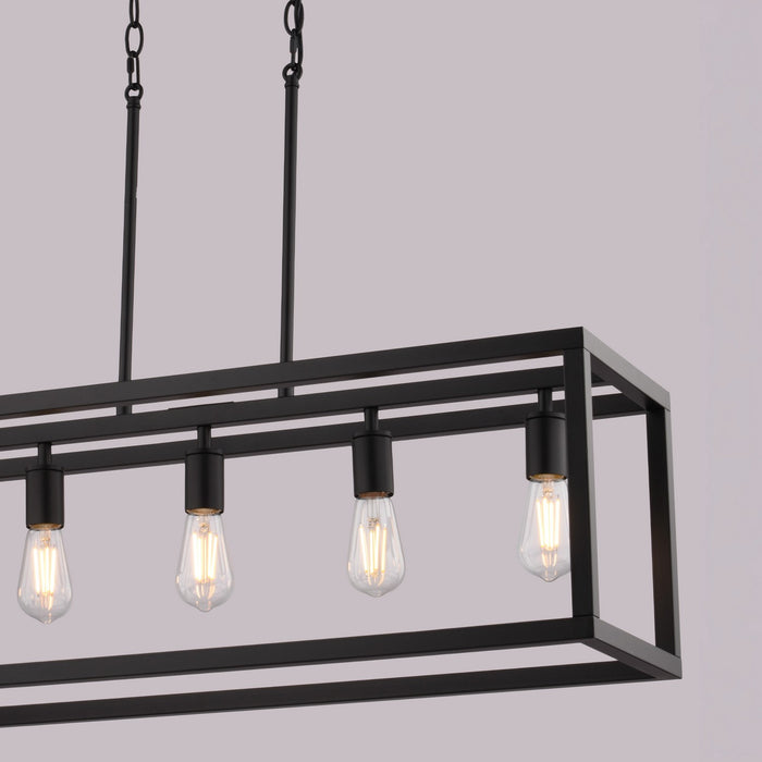 Vaxcel - H0331 - Five Light Linear Chandelier - Pratt - Matte Black