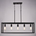 Vaxcel - H0331 - Five Light Linear Chandelier - Pratt - Matte Black