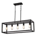 Vaxcel - H0331 - Five Light Linear Chandelier - Pratt - Matte Black