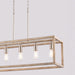 Vaxcel - H0332 - Five Light Linear Chandelier - Pratt - Satin Nickel and Light Oak