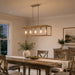 Vaxcel - H0332 - Five Light Linear Chandelier - Pratt - Satin Nickel and Light Oak