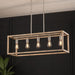Vaxcel - H0332 - Five Light Linear Chandelier - Pratt - Satin Nickel and Light Oak