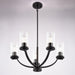 Vaxcel - H0333 - Five Light Chandelier - Elmwood Park - Matte Black