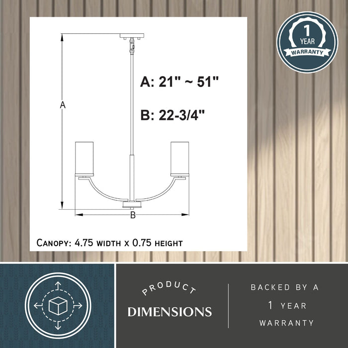 Vaxcel - H0333 - Five Light Chandelier - Elmwood Park - Matte Black