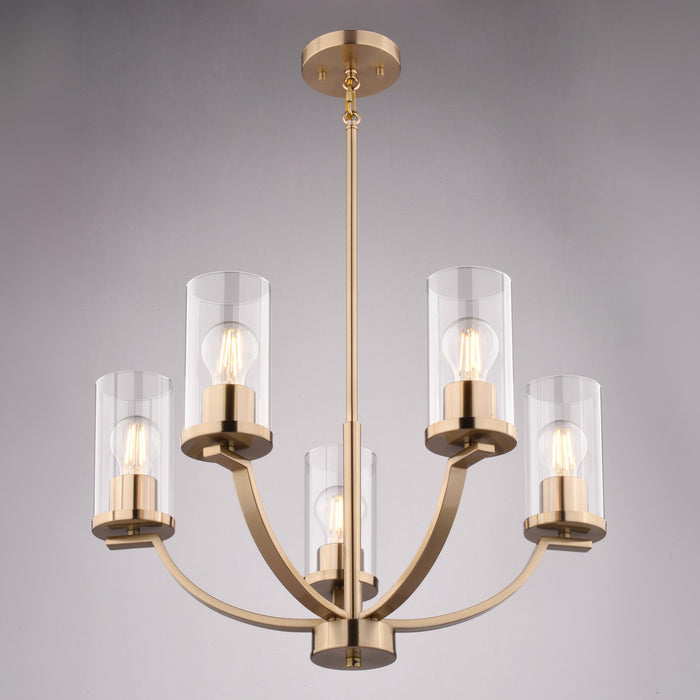 Vaxcel - H0334 - Five Light Chandelier - Elmwood Park - Champagne Gold
