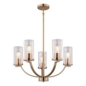 Vaxcel - H0334 - Five Light Chandelier - Elmwood Park - Champagne Gold