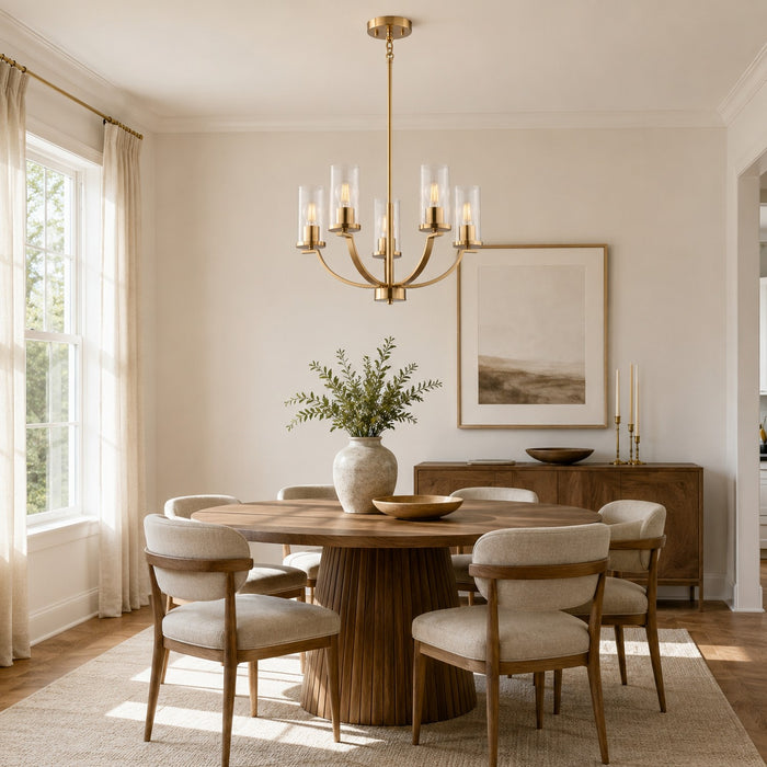 Vaxcel - H0334 - Five Light Chandelier - Elmwood Park - Champagne Gold