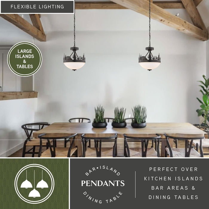Vaxcel - P0474 - Two Light Pendant - Acadia - Bronze