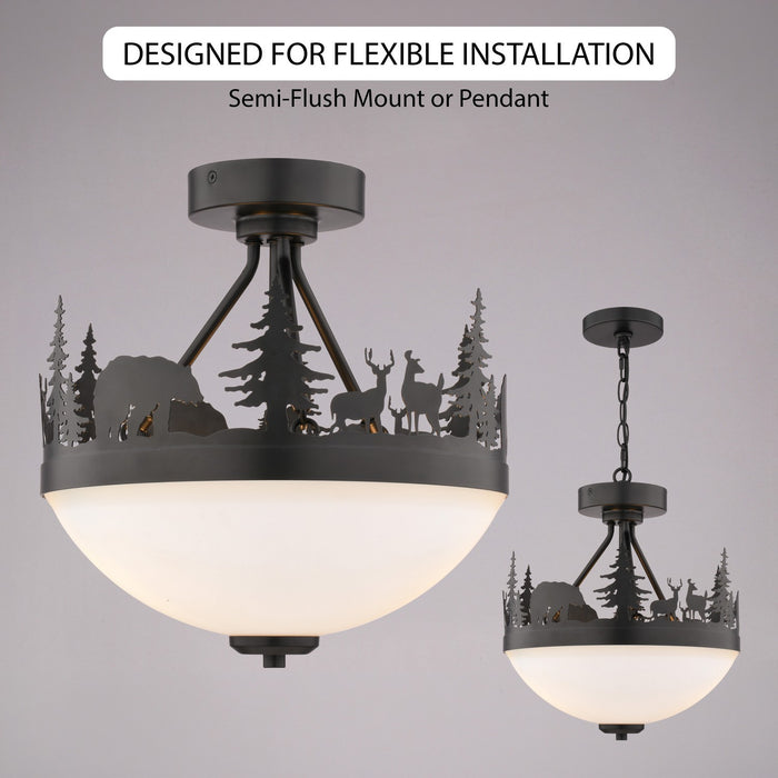 Vaxcel - C0374 - Two Light Semi-Flush Mount - Acadia - Bronze