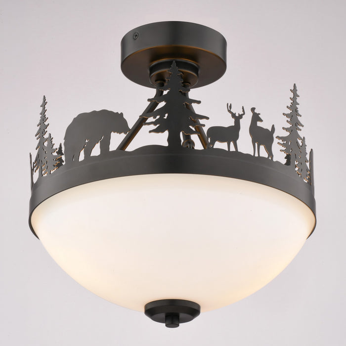 Vaxcel - C0374 - Two Light Semi-Flush Mount - Acadia - Bronze