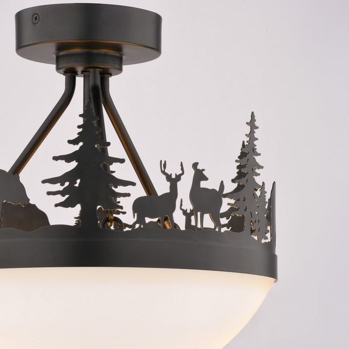 Vaxcel - C0374 - Two Light Semi-Flush Mount - Acadia - Bronze